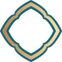 Decorative gold Islamic badge shape vector