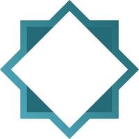 Islamic motif outline badge for design vector