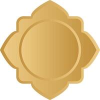 Ornate islamic frame badge in gold hue vector