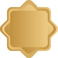 Badge and frame shapes with golden islamic art vector