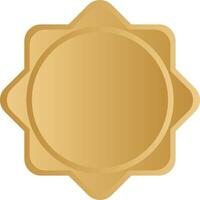Gold finish islamic shaped frame and badge set vector