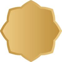Gold islamic border badge with frame style vector