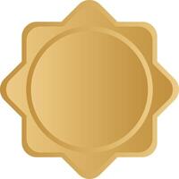 Elegant badge frame with islamic gold design vector