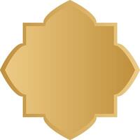 Islamic outline badge and frame in gold color vector