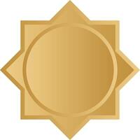 Islamic badge and frame layout with gold accent vector