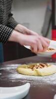Dried Fruit Mesa In The Dough Of A Typical Homemade Sicilian Dessert At Home video