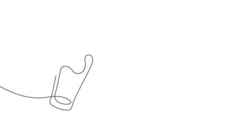 clinking glass celebrating happy hour one line drawing continuous 4K animated video