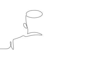 military soldier camouflage saluting one line drawing continuous 4k motion graphics video