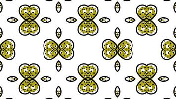 Abstract vintage kaleidoscopic green leaves pattern. loop animation. retro egypt pattern. video