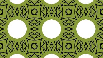 Abstract vintage kaleidoscopic green leaves pattern. loop animation. retro nature pattern. video