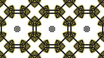 Abstract vintage kaleidoscopic green leaves pattern. loop animation. ethnic decoration background. video