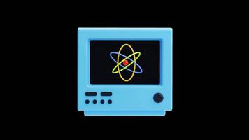 3D Animation of Atom model on science screen video