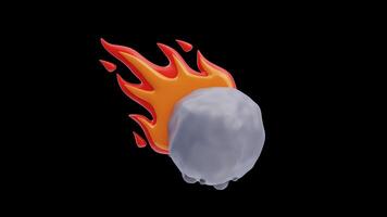 3D Animation of Burning comet flying in space video