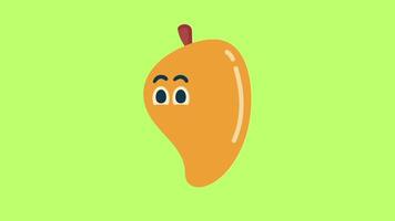 Funny Mango Character Cute Fruit Animation on Green Screen background video