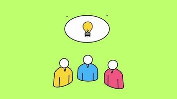 Idea Sharing Concept Group Discussion Animation on Green Screen background video