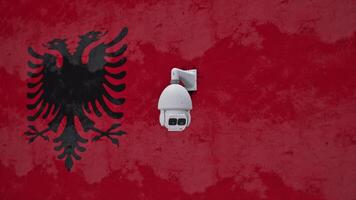 Security Camera and Albania Flag Printed Wall video