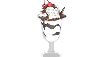 Chocolate Shake Sundae on white background video
