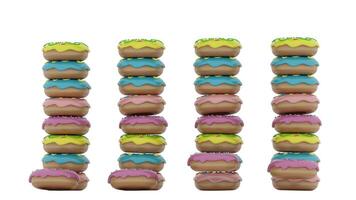donuts queue on white background video