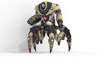 zombies robot animation on white background video