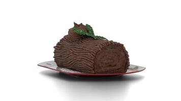 chocolate log in plate video