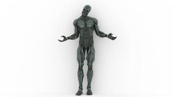 Metal sci-fi Robot 3D Rendering Animation video