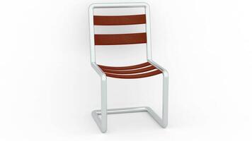 steel metal chair on white background video