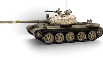old army tank on white background video