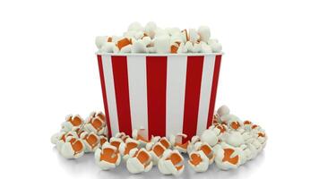 spice popcorn bucket on white background video