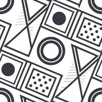 Seamless Geometric Pattern Black White Circles Squares Triangles Abstract Background Texture vector