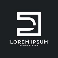 Letter logo design initial D for company or person. Creative square concept. Premium vector