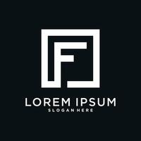 Letter logo design initial F for company or person. Creative square concept vector