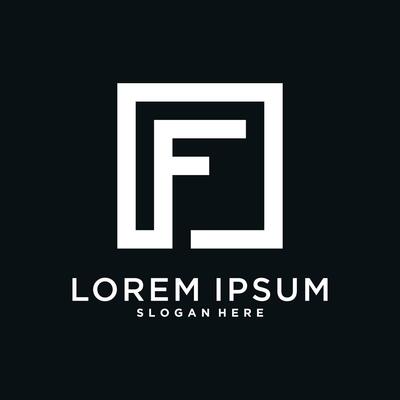 Letter logo design initial F for company or person. Creative square concept