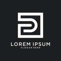 Letter logo design initial D. Creative square concept vector