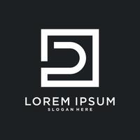 Letter logo design initial D. Creative square concept. vector