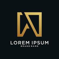 Letter logo design initial A for company or person. Creative square concept. vector