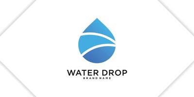 Water drop logo design. Aqua natural dropplet. Premium vector