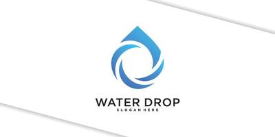 Water drop logo design. Aqua natural dropplet icon. Premium vector