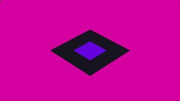 Colorful geometric shapes spin and transform in vibrant animation video