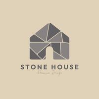 stone house logo simple icon illustration design graphic template vector