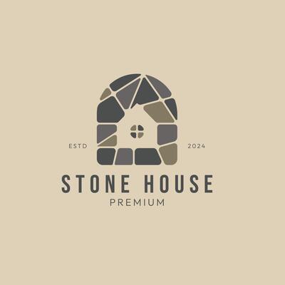 stone house logo icon symbol design graphic template