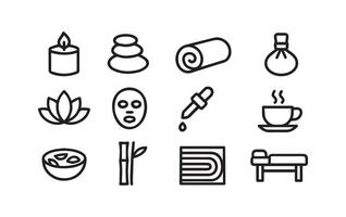 Explore Spa Icons for Tranquility and Wellness Center Promotion Use vector