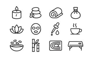 Zen Spa Icons A Collection of Wellness and Relaxation Elements vector