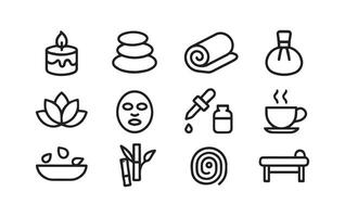 Wellness and Relaxation Icons for Spa and Beauty Concepts Graphic Design vector