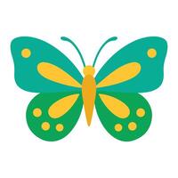 Teal and Gold Butterfly Illustration Simple Design vector