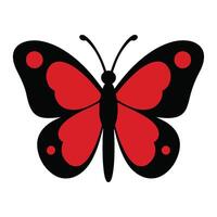 Red Black Butterfly Simple Icon Graphic Design red butterfly vector