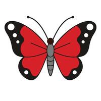Red Black Butterfly Illustration Simple Design red butterfly vector