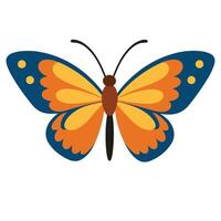 Orange and Teal Butterfly Illustration Simple Design vector