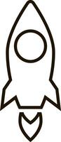 Outline spase ship icon isolated. Sketch spaceship clipart vector