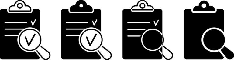 Clip board black icon. Check form sheet sign. Clipboard checklist vector