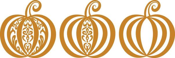 Stencil pumpkin food set icon isolated vector